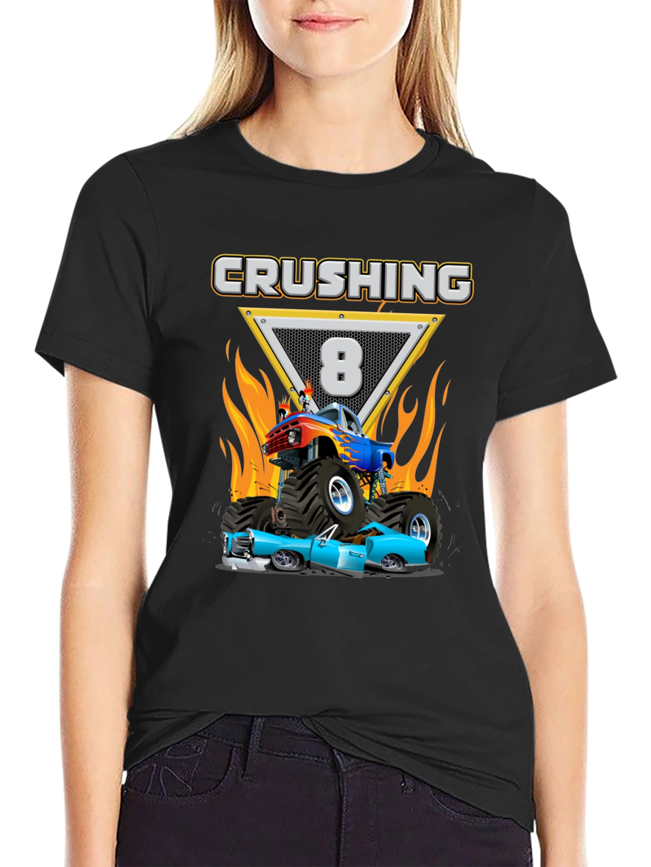 Crushing Eight Monster Truck T-Shirt