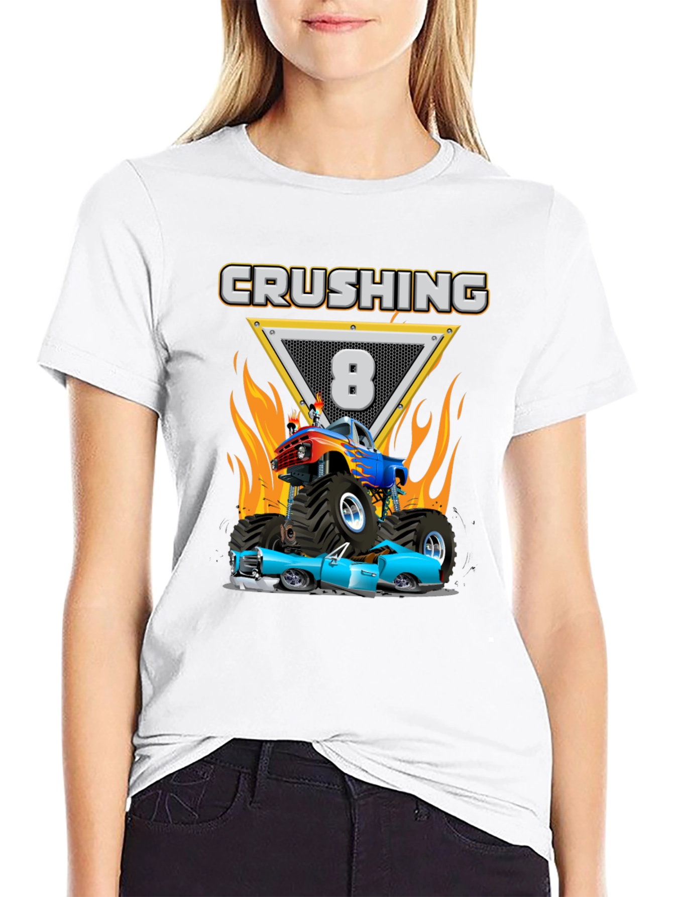 Crushing Eight Monster Truck T-Shirt