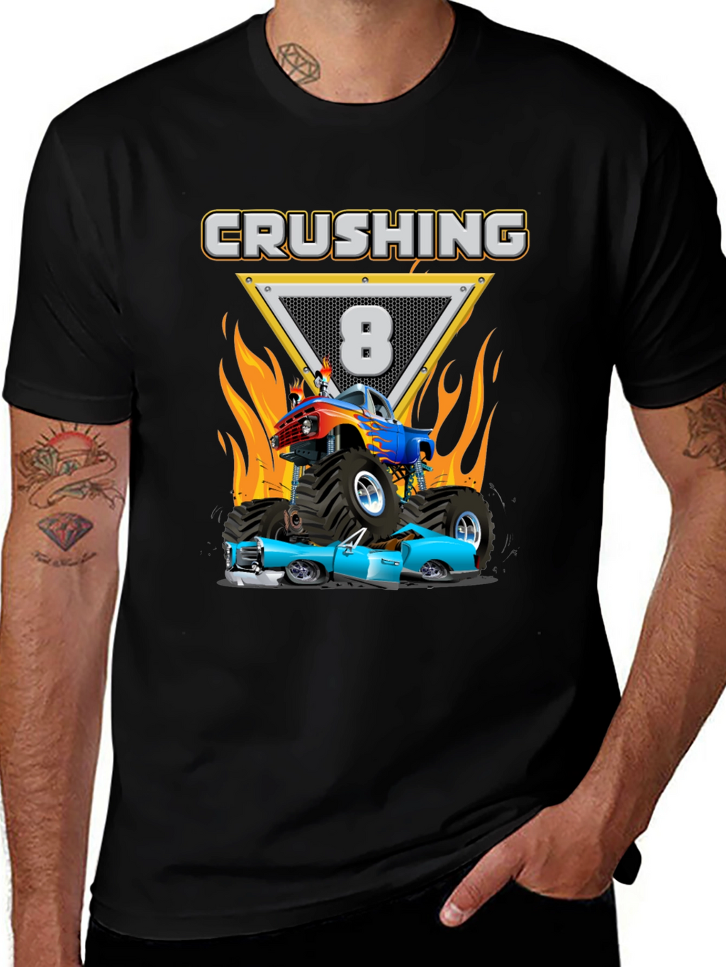 Crushing Eight Monster Truck T-Shirt