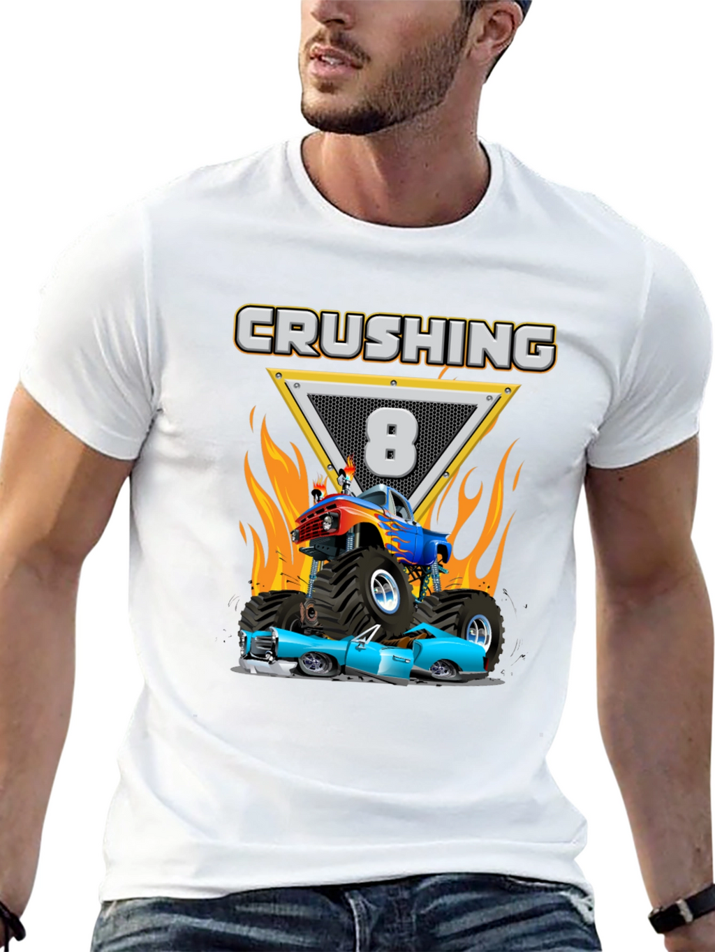 Crushing Eight Monster Truck T-Shirt