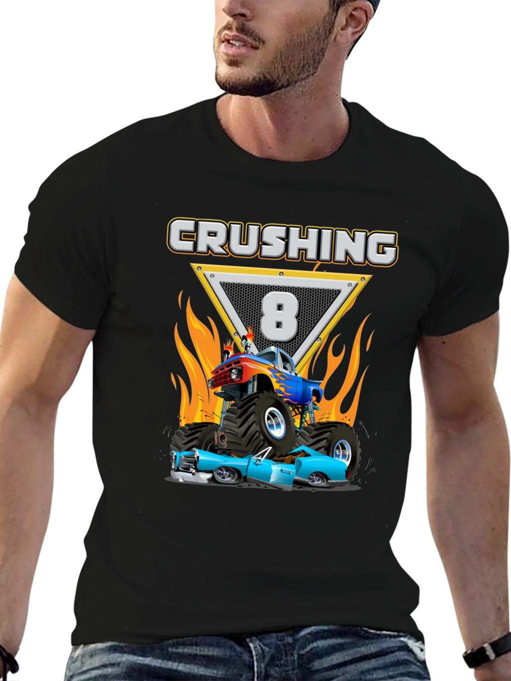 Crushing Eight Monster Truck T-Shirt