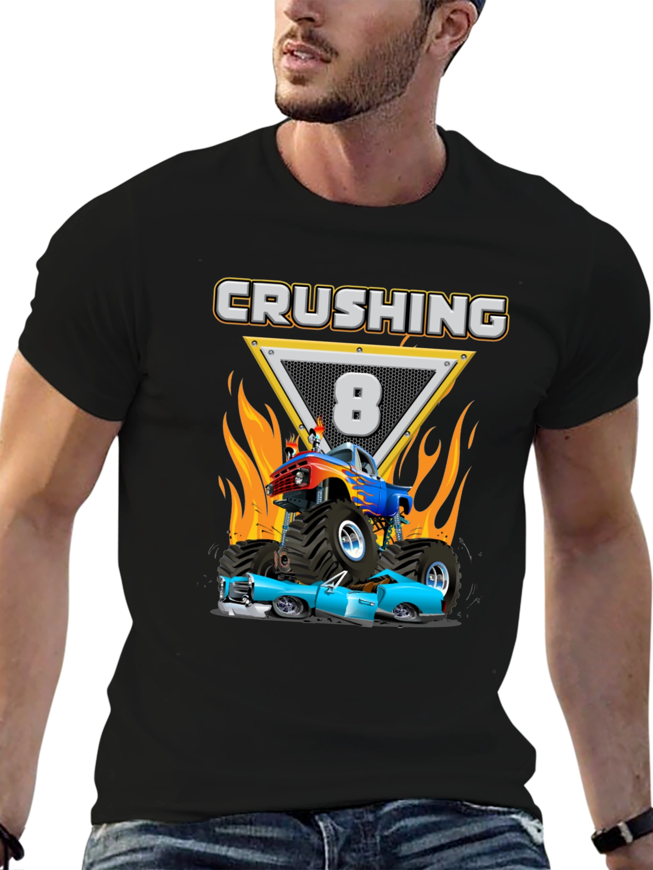 Crushing Eight Monster Truck T-Shirt