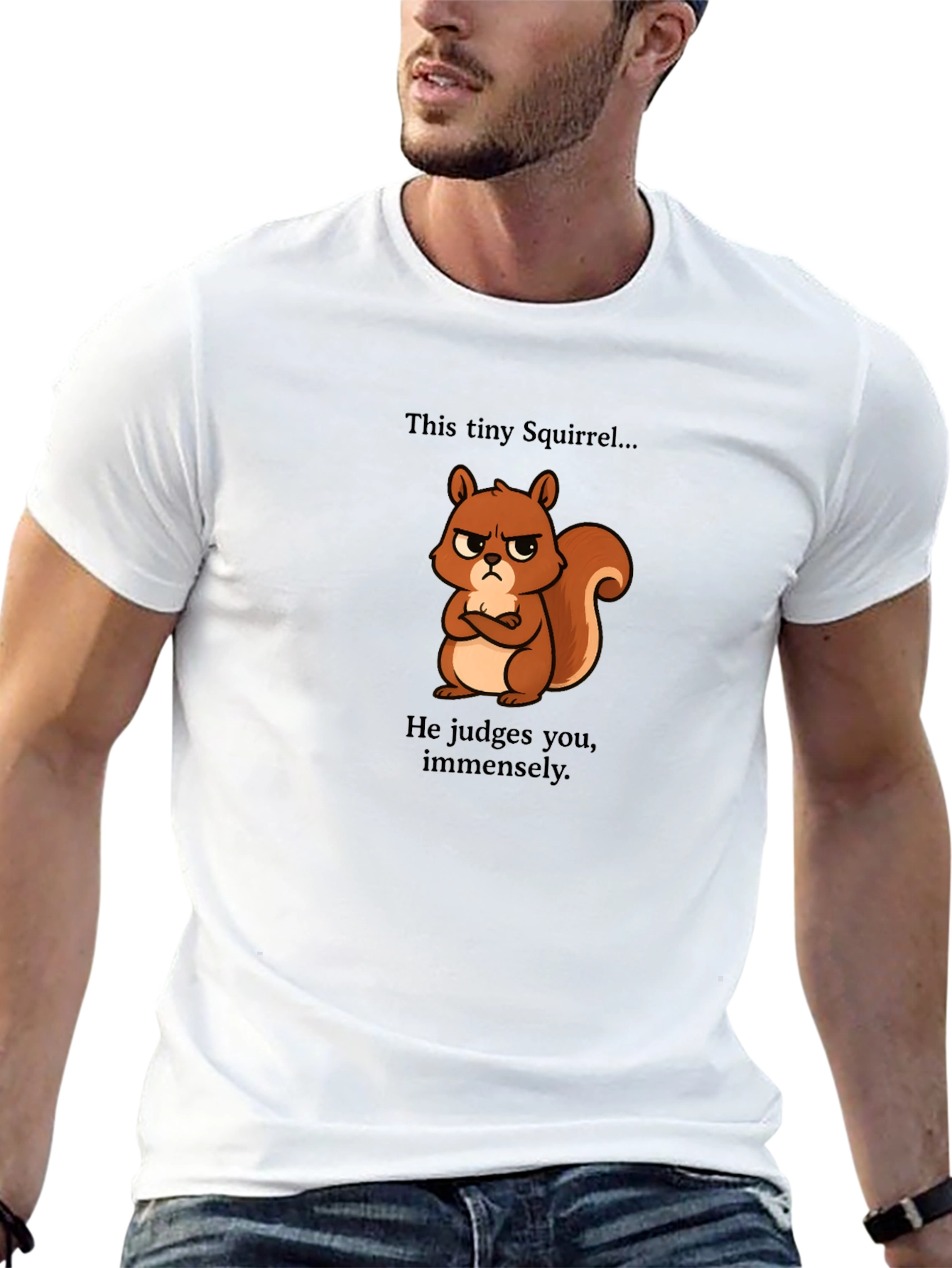 Grumpy Squirrel Mens Graphic Tee