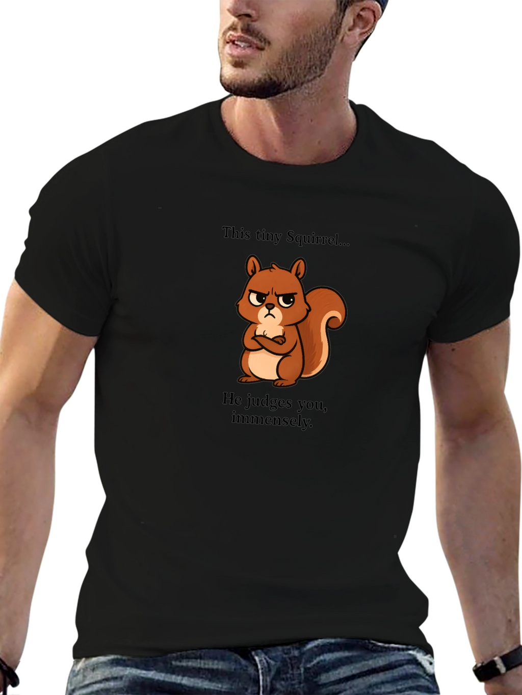 Grumpy Squirrel Mens Graphic Tee