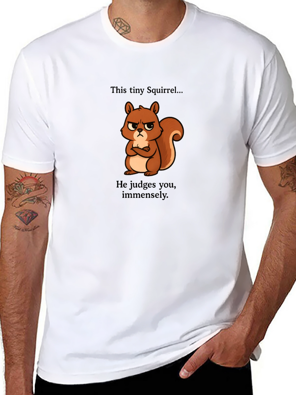 Grumpy Squirrel Mens Graphic Tee