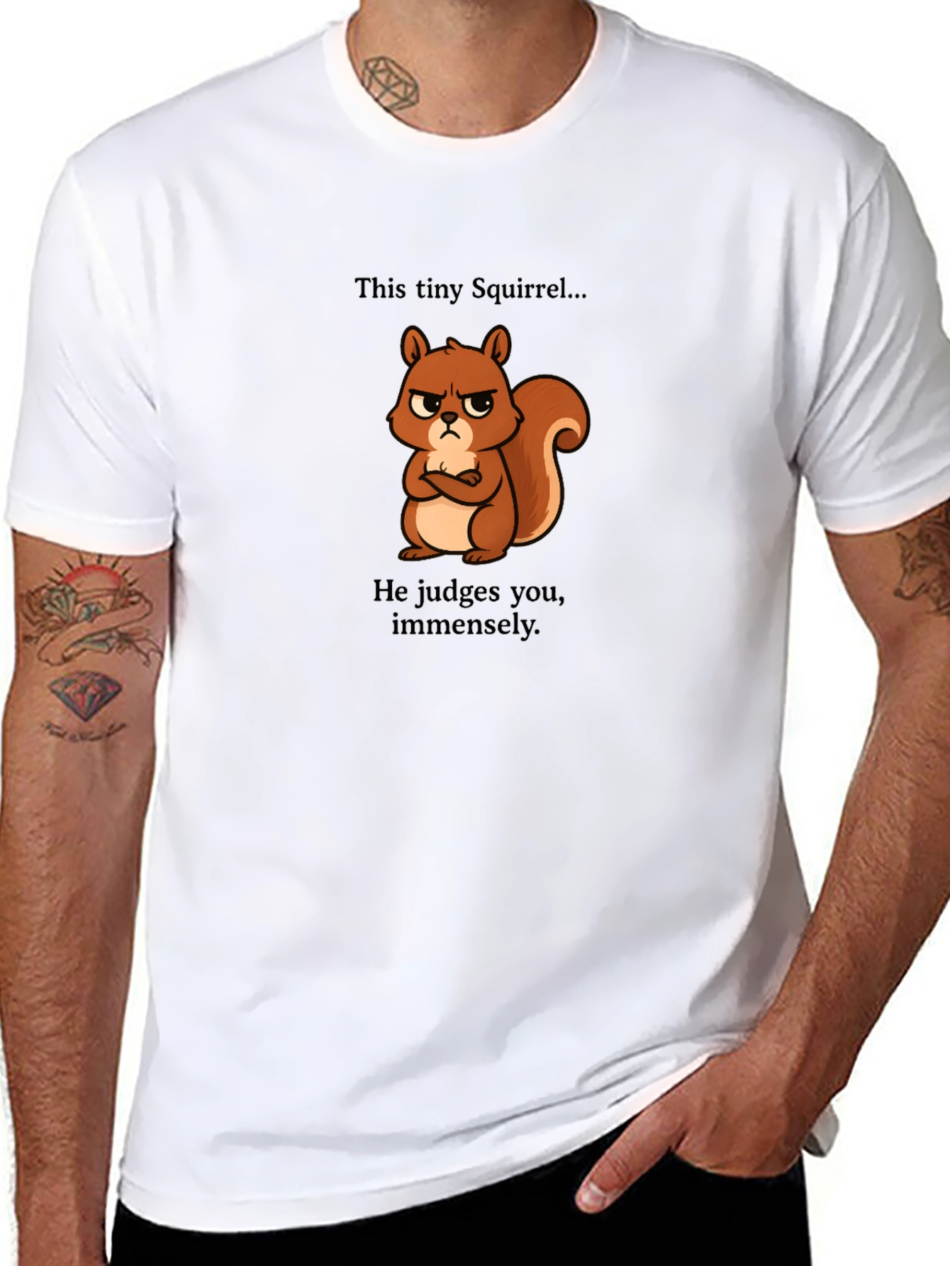Grumpy Squirrel Mens Graphic Tee