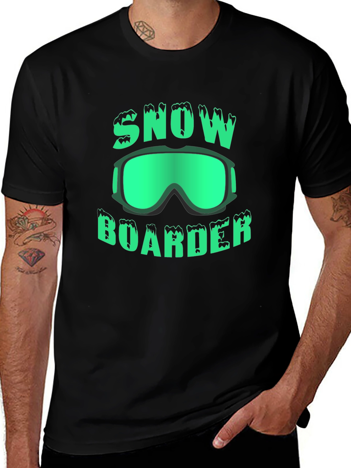 Snowboarder Graphic T-Shirt - Black