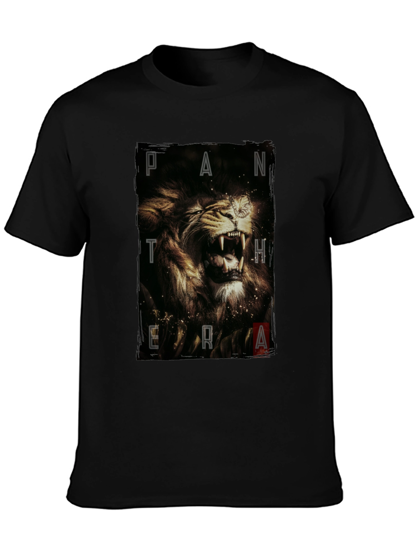 Pantera Lion Graphic Tee - Black Cotton T-Shirt