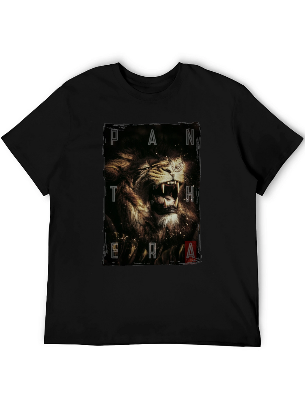 Pantera Lion Graphic Tee - Black Cotton T-Shirt