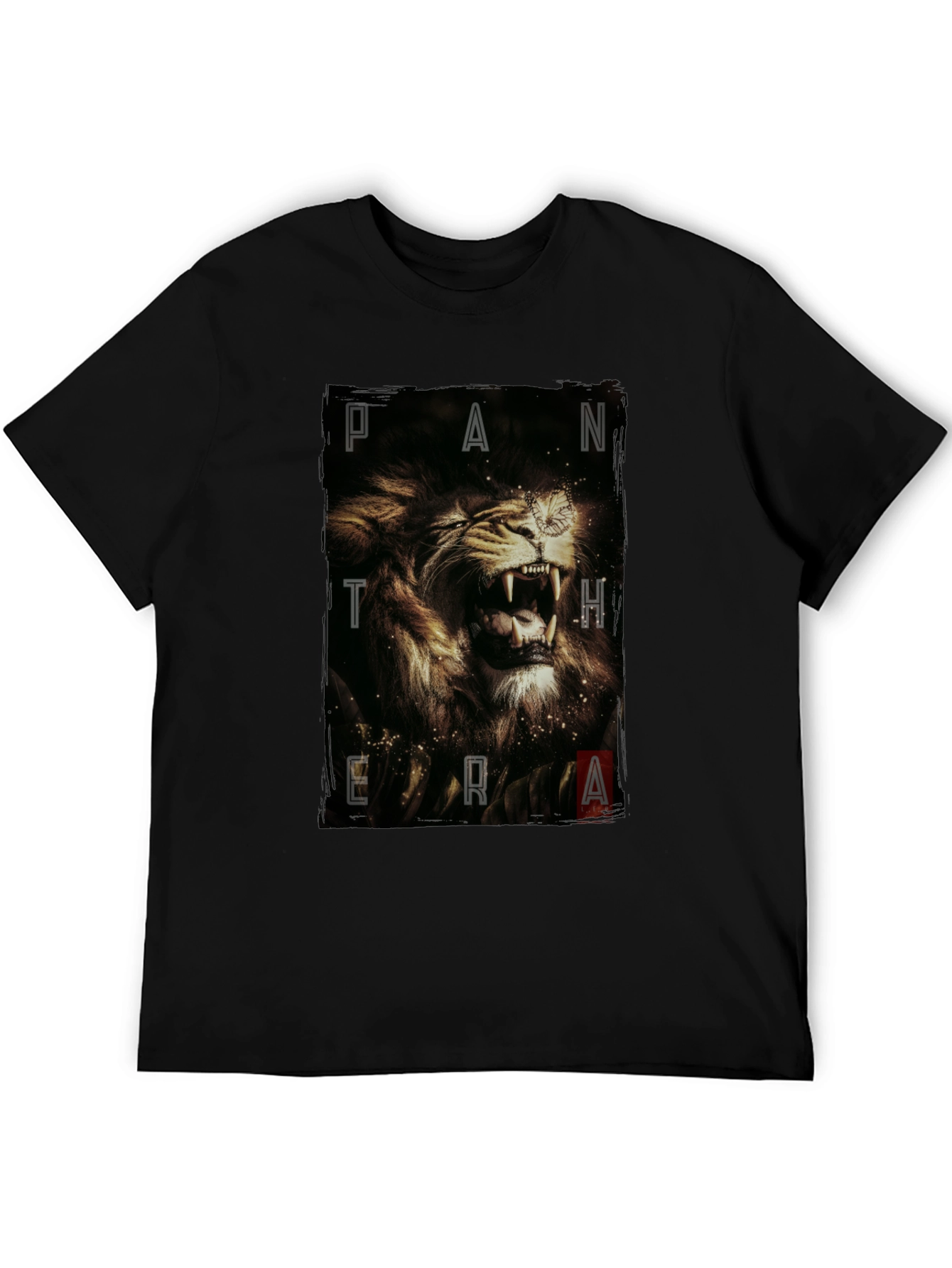 Pantera Lion Graphic Tee - Black Cotton T-Shirt