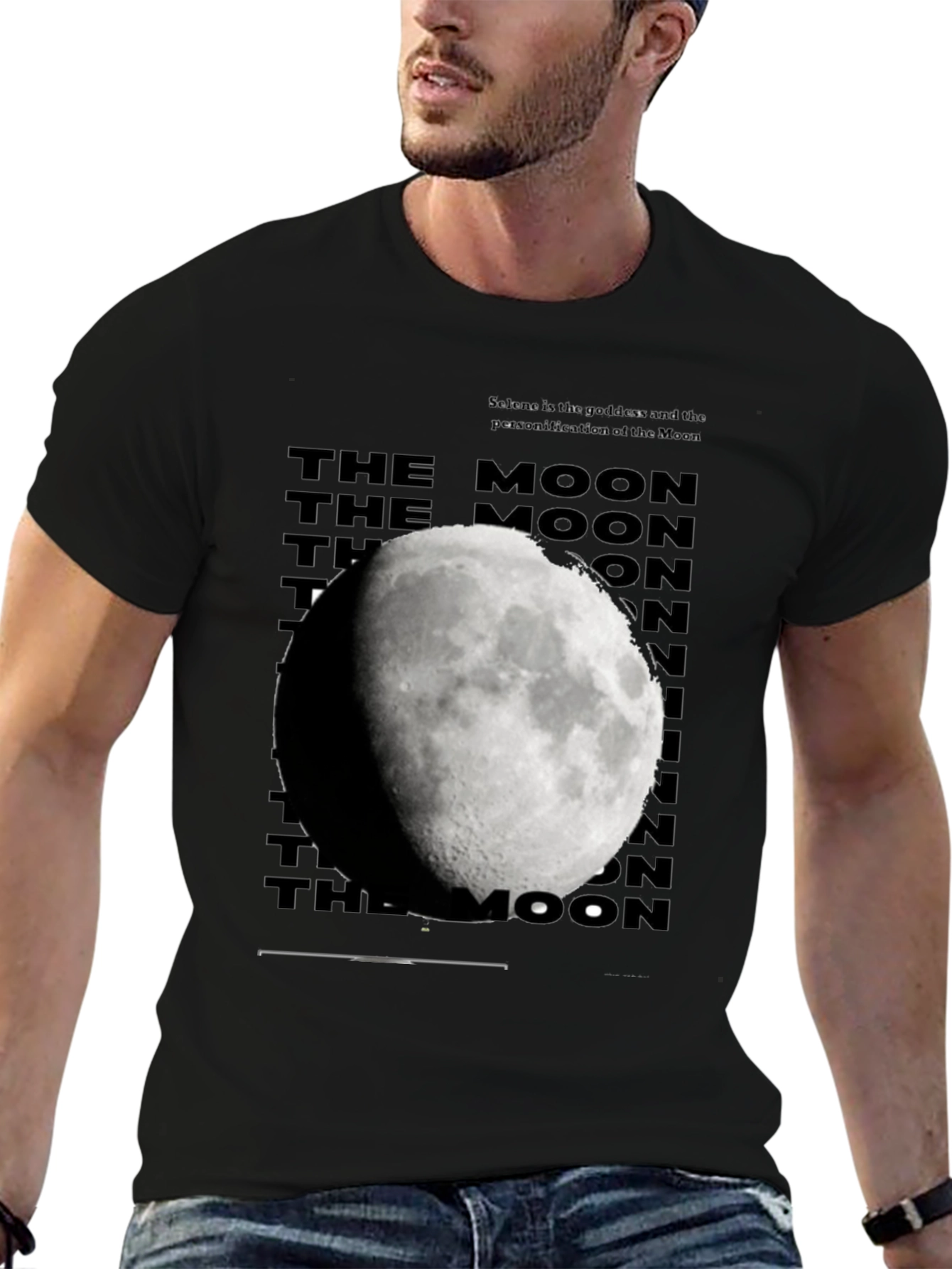 Lunar Phase Graphic Tee - Stylish Moon Design