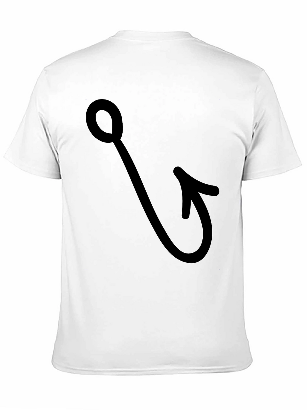 Fishing Hook Graphic Tee - Black Cotton T-Shirt