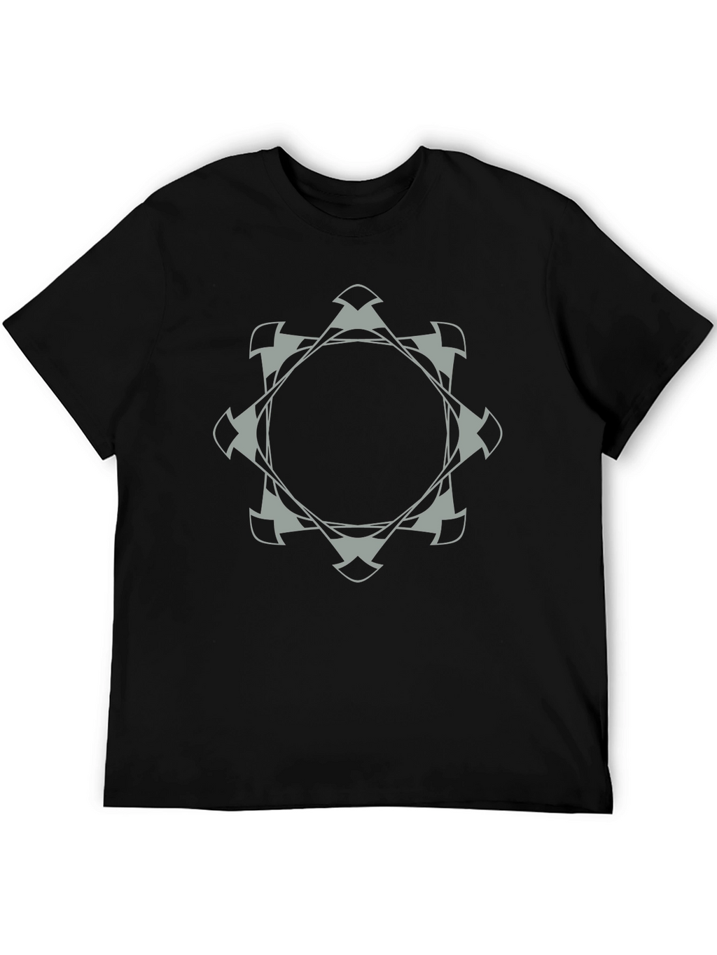 Geometric Emblem Tee - Modern Black Cotton T-Shirt