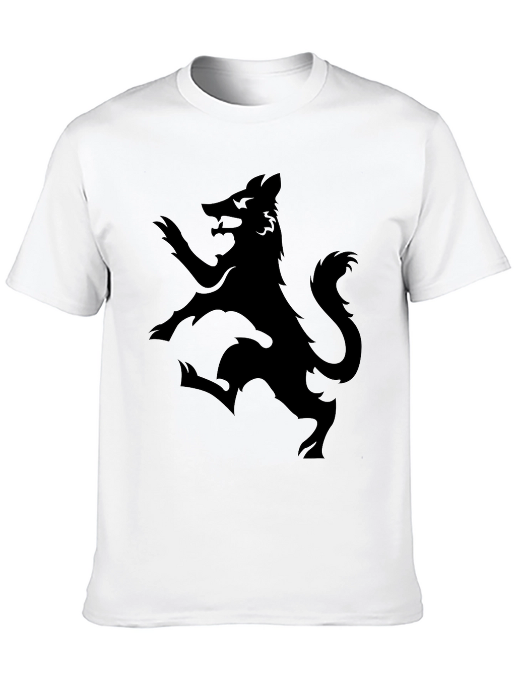 Black Wolf Rampant Graphic T-Shirt - Mens Fashion Tee