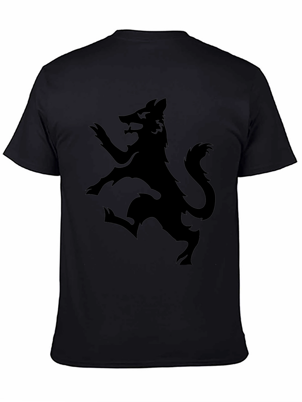 Black Wolf Rampant Graphic T-Shirt - Mens Fashion Tee