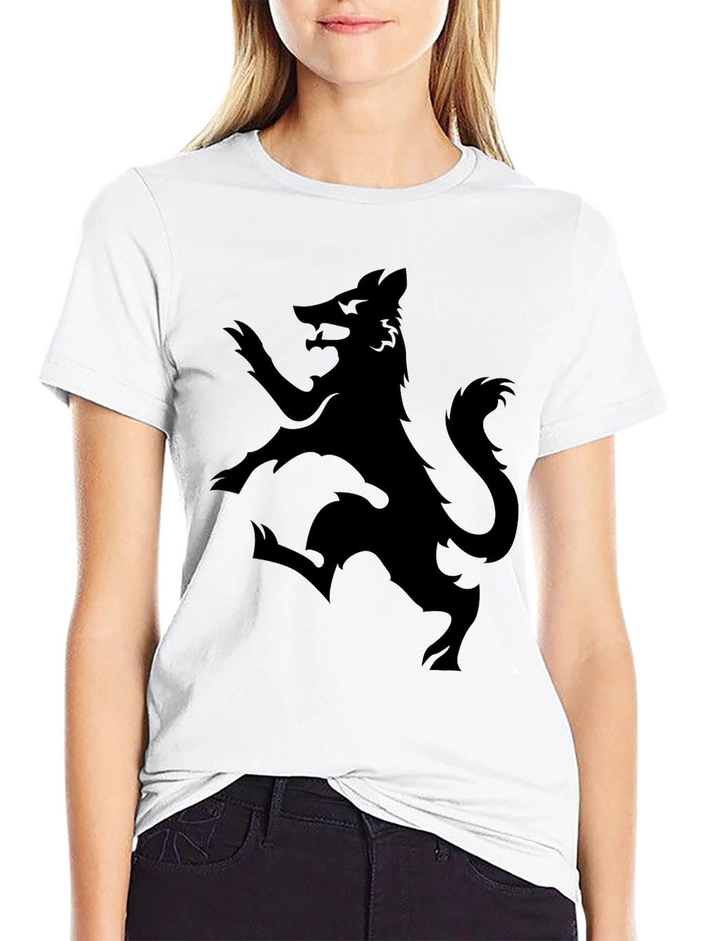 Black Wolf Rampant Graphic T-Shirt - Mens Fashion Tee