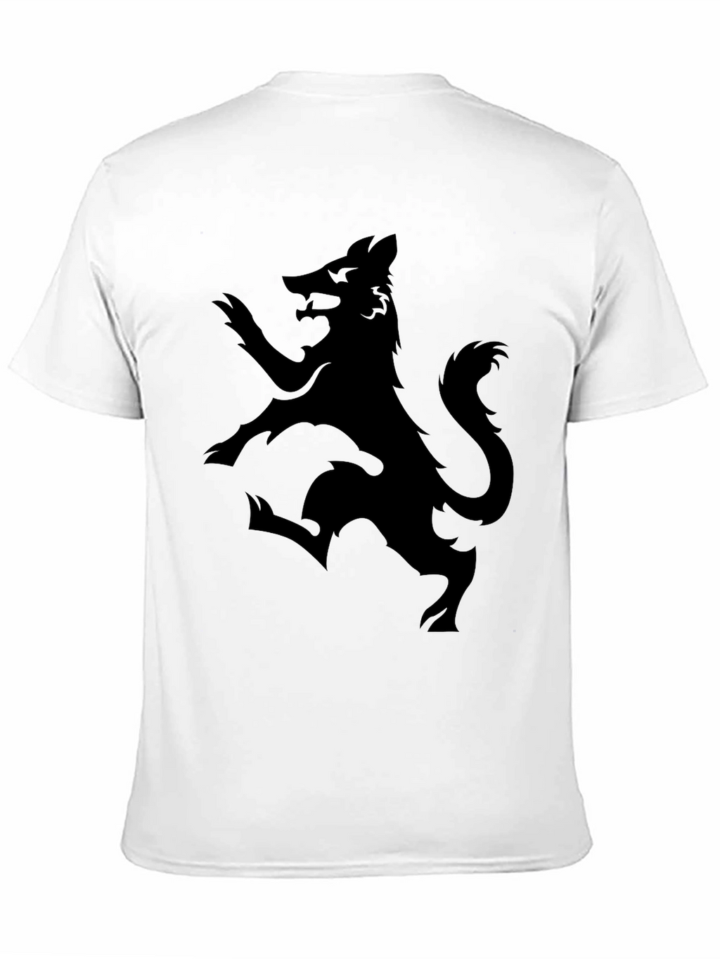 Black Wolf Rampant Graphic T-Shirt - Mens Fashion Tee