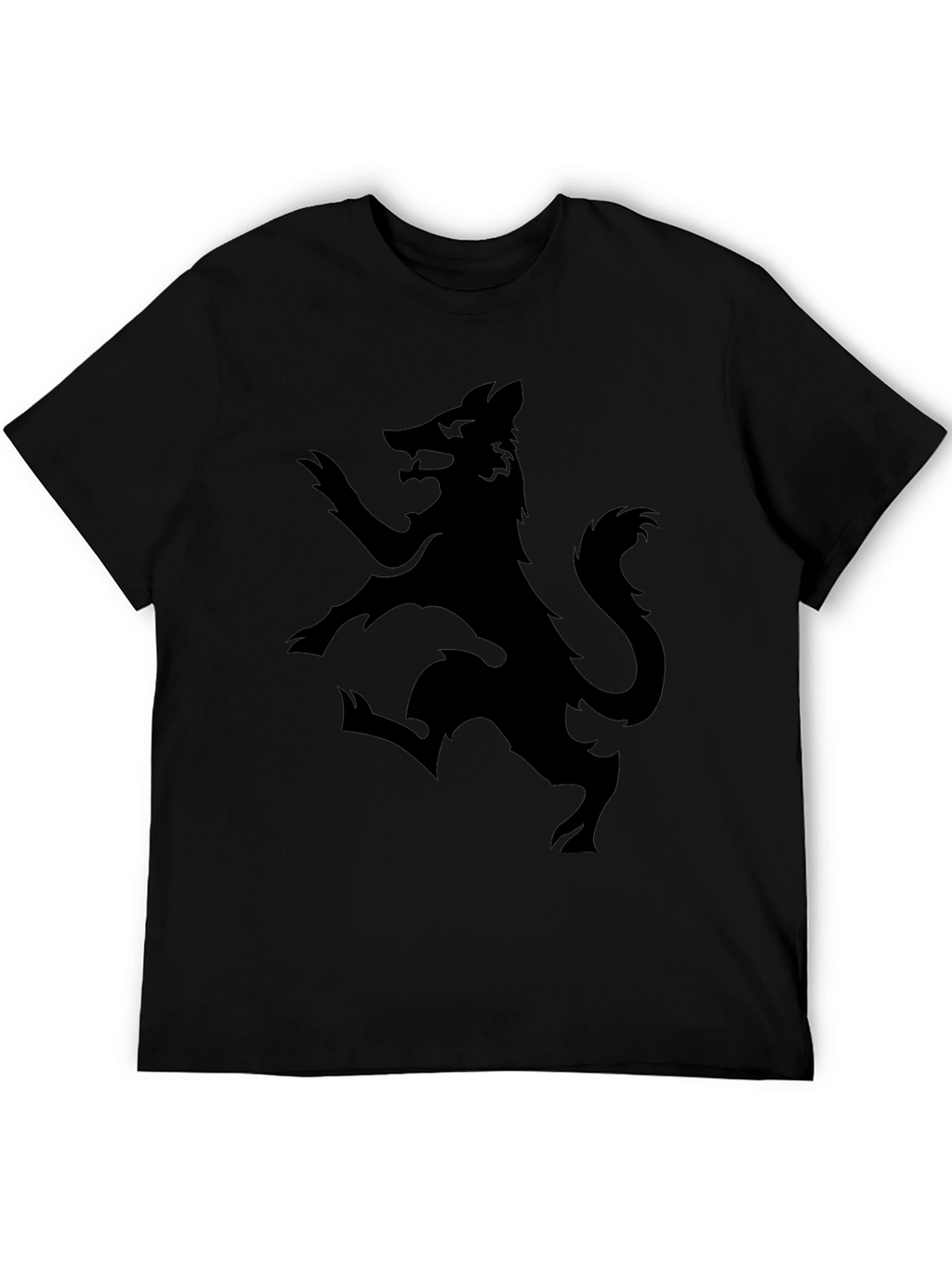 Black Wolf Rampant Graphic T-Shirt - Mens Fashion Tee