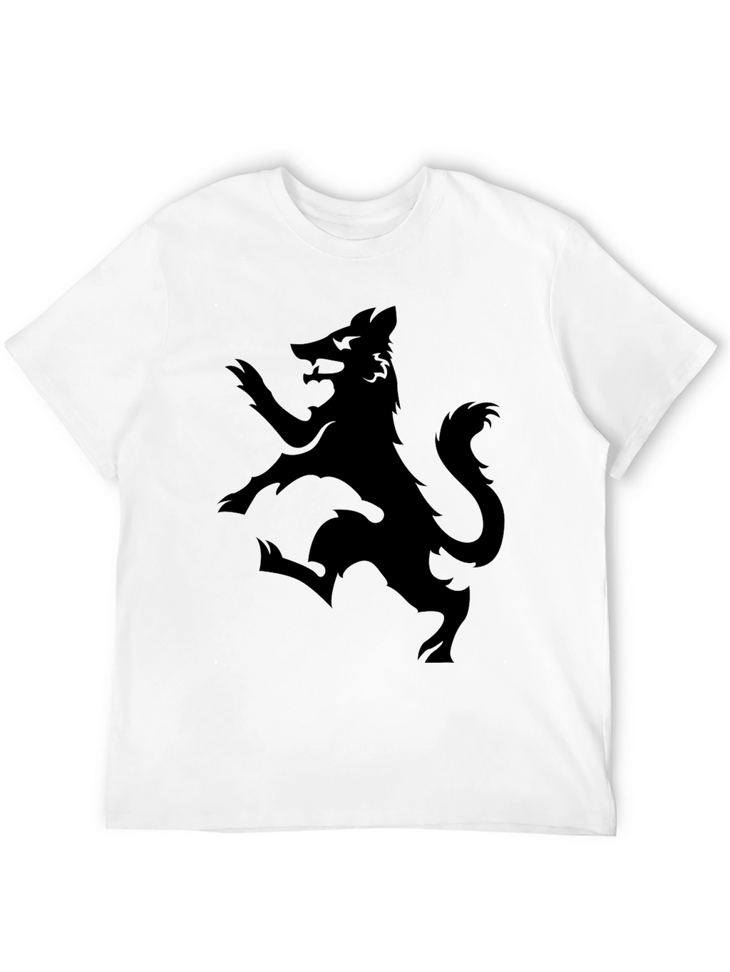 Black Wolf Rampant Graphic T-Shirt - Mens Fashion Tee