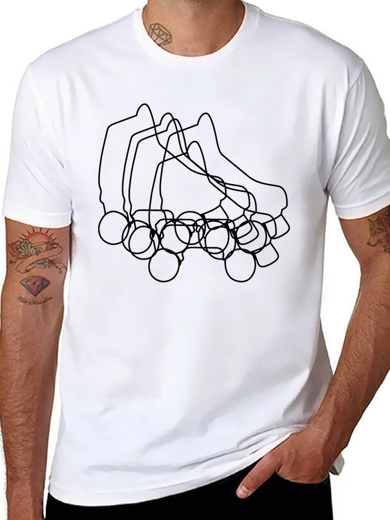 Abstract Roller Skate Graphic T-Shirt