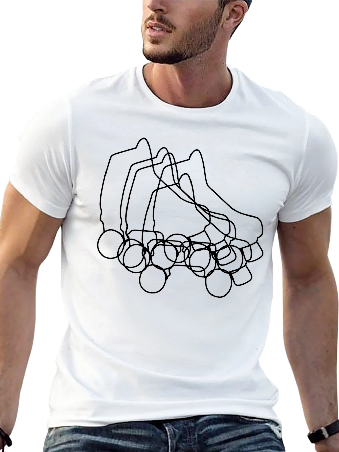 Abstract Roller Skate Graphic T-Shirt