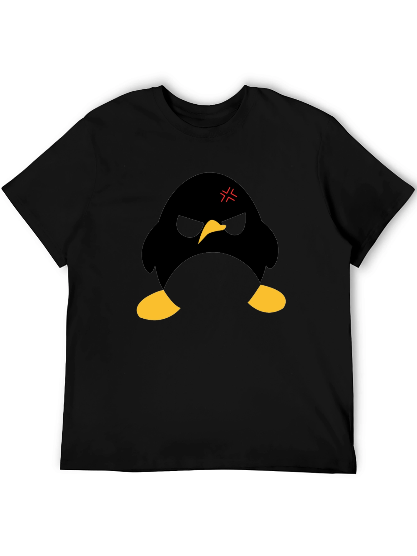 Angry Penguin Graphic Black T-Shirt