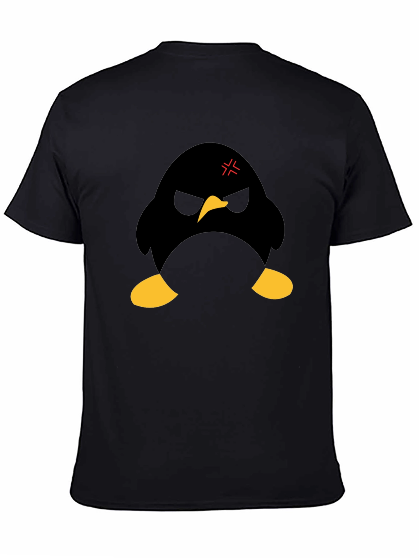 Angry Penguin Graphic Black T-Shirt