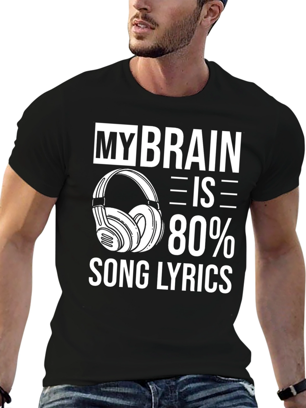 My Brain is 80% Song Lyrics Graphic Tee