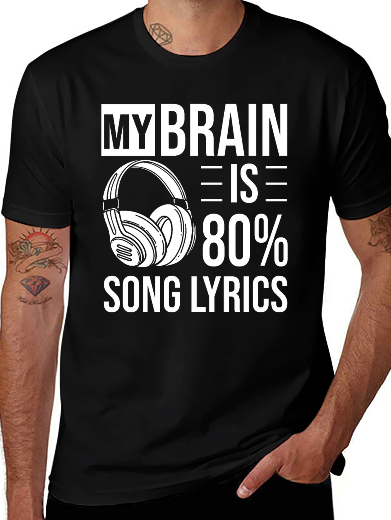 My Brain is 80% Song Lyrics Graphic Tee