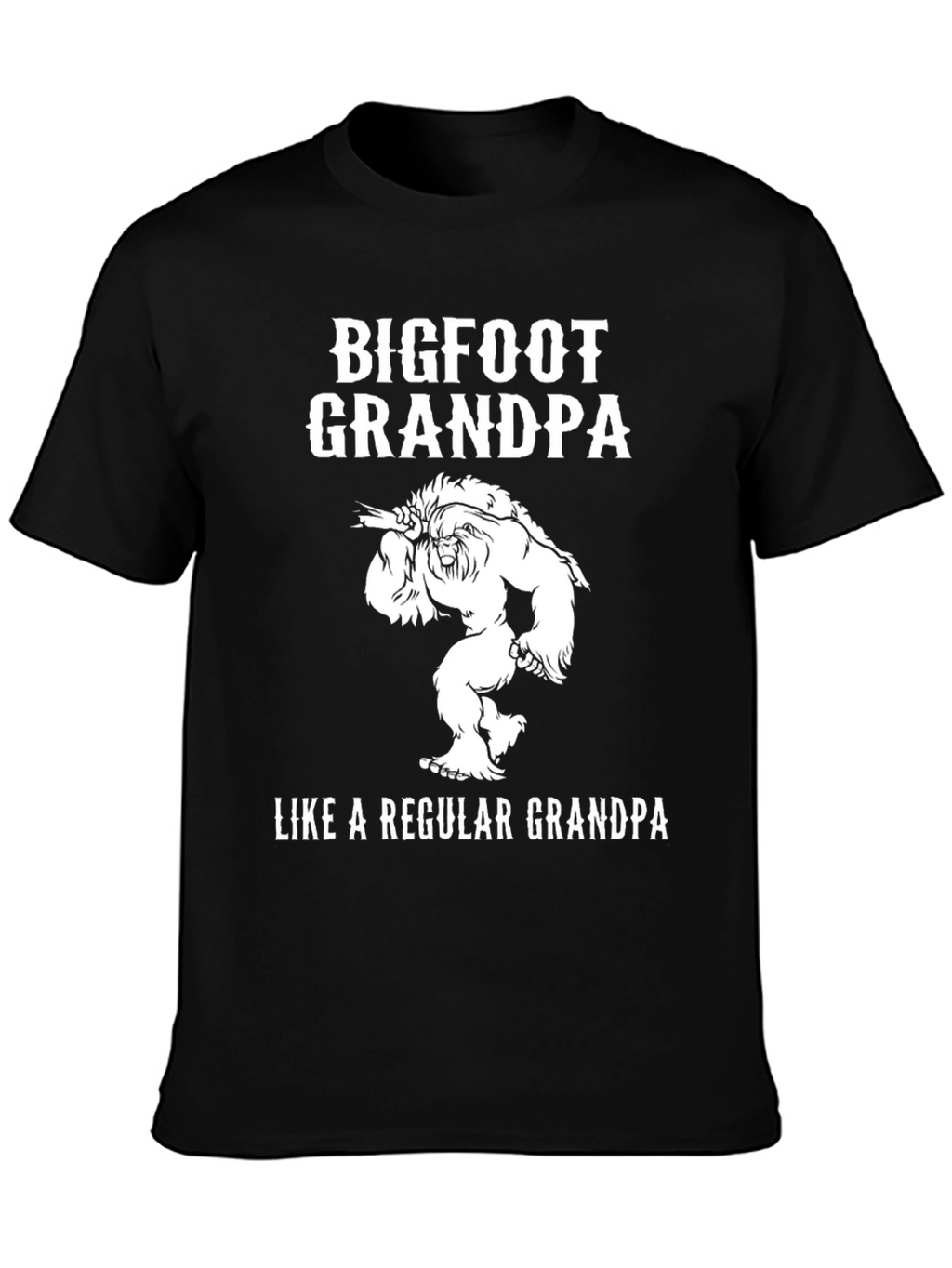 Bigfoot Grandpa Black Graphic T-Shirt