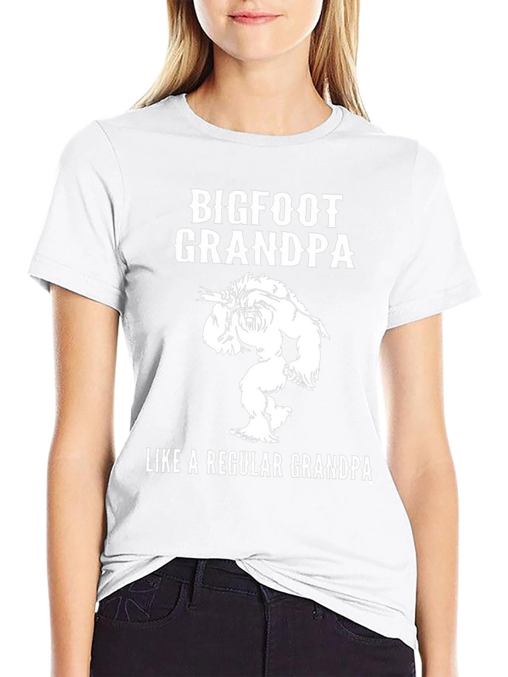 Bigfoot Grandpa Black Graphic T-Shirt