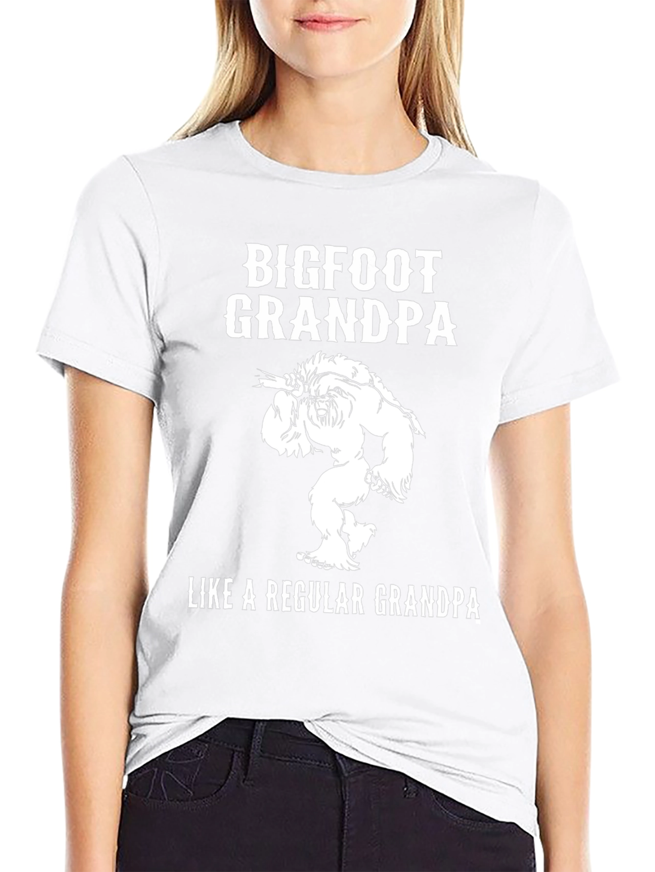 Bigfoot Grandpa Black Graphic T-Shirt