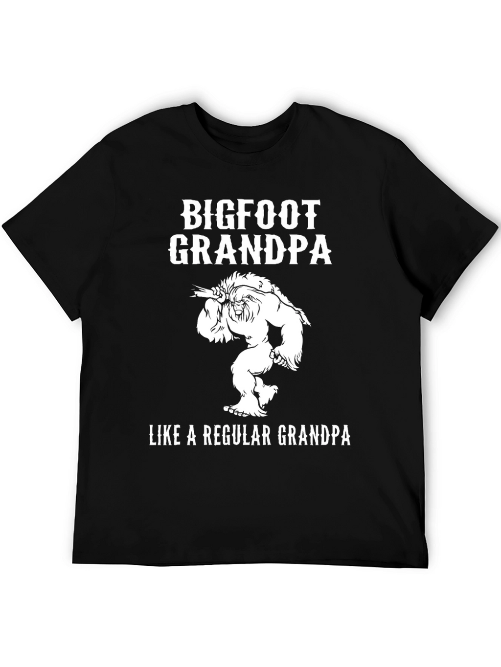Bigfoot Grandpa Black Graphic T-Shirt