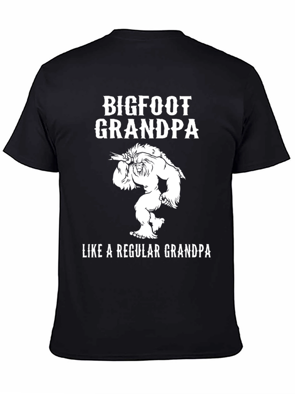 Bigfoot Grandpa Black Graphic T-Shirt