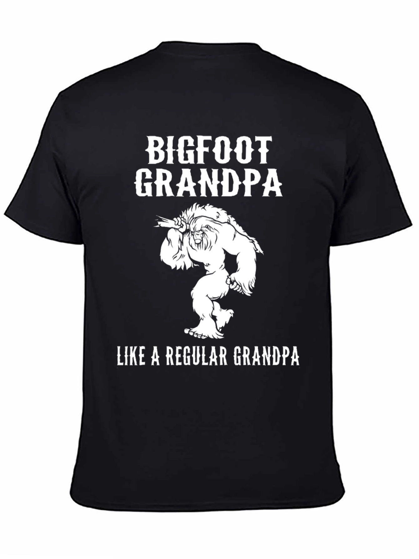 Bigfoot Grandpa Black Graphic T-Shirt