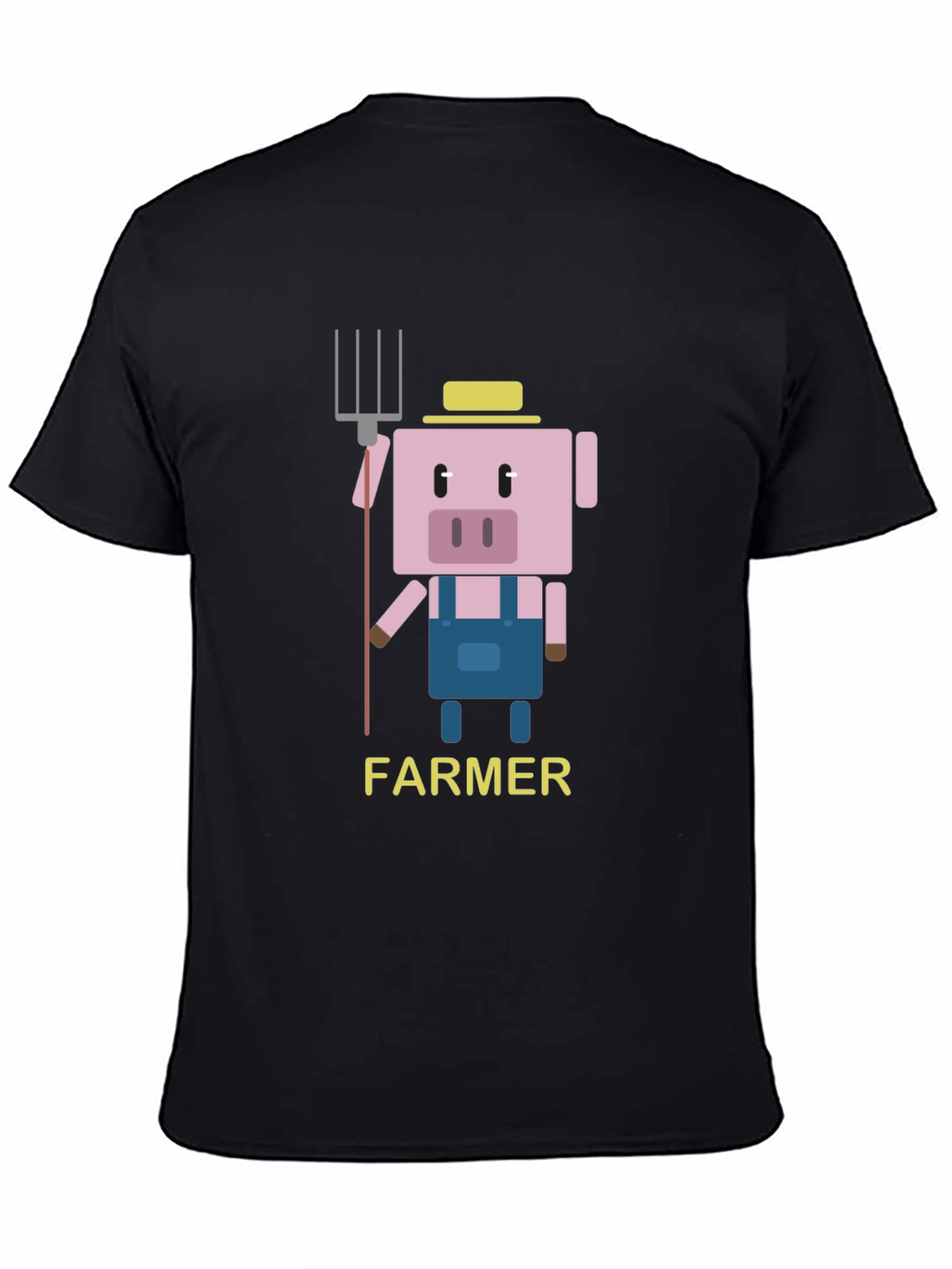 Farmer Pig Graphic T-Shirt - Fun Cartoon Design