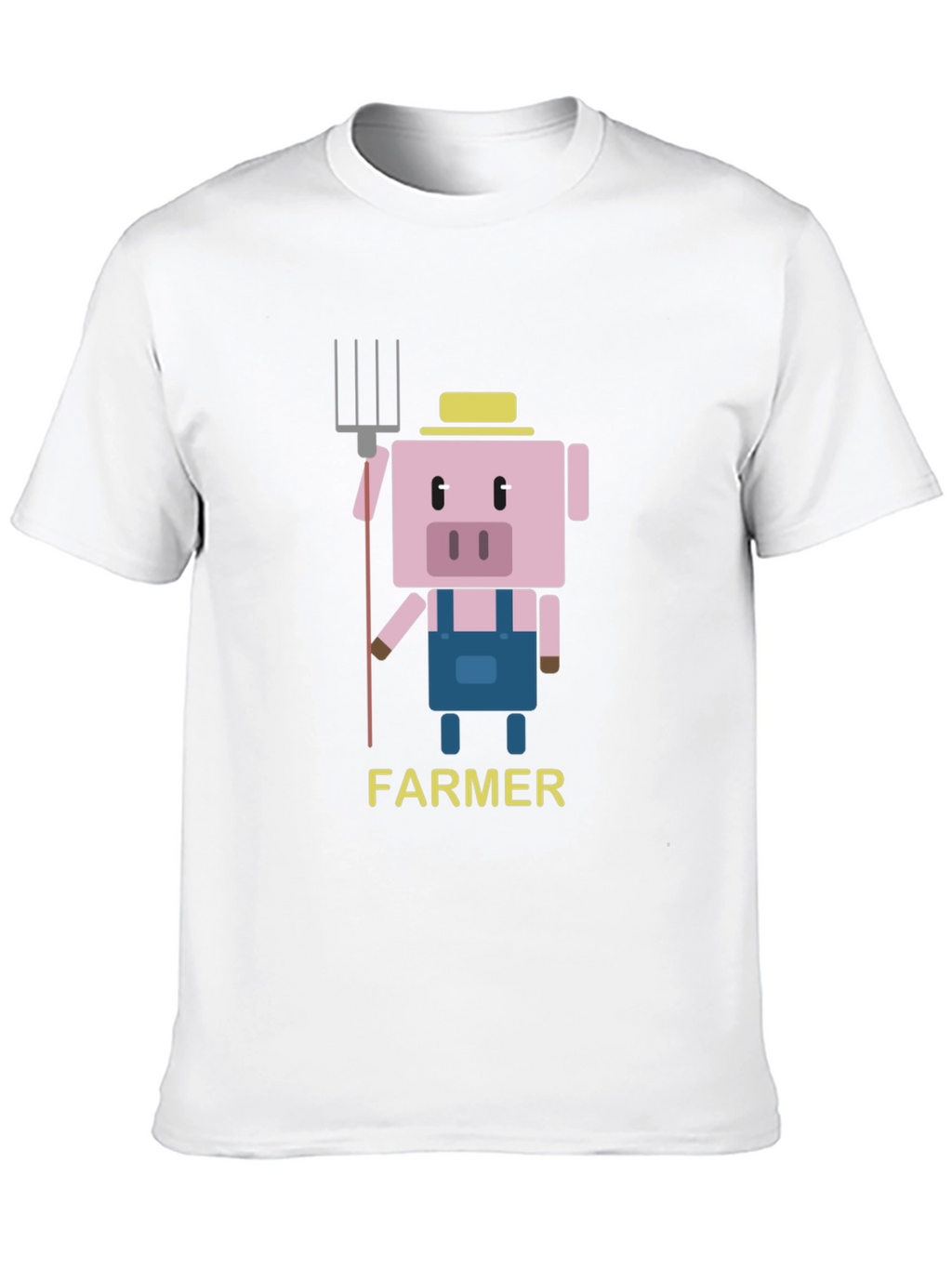 Farmer Pig Graphic T-Shirt - Fun Cartoon Design