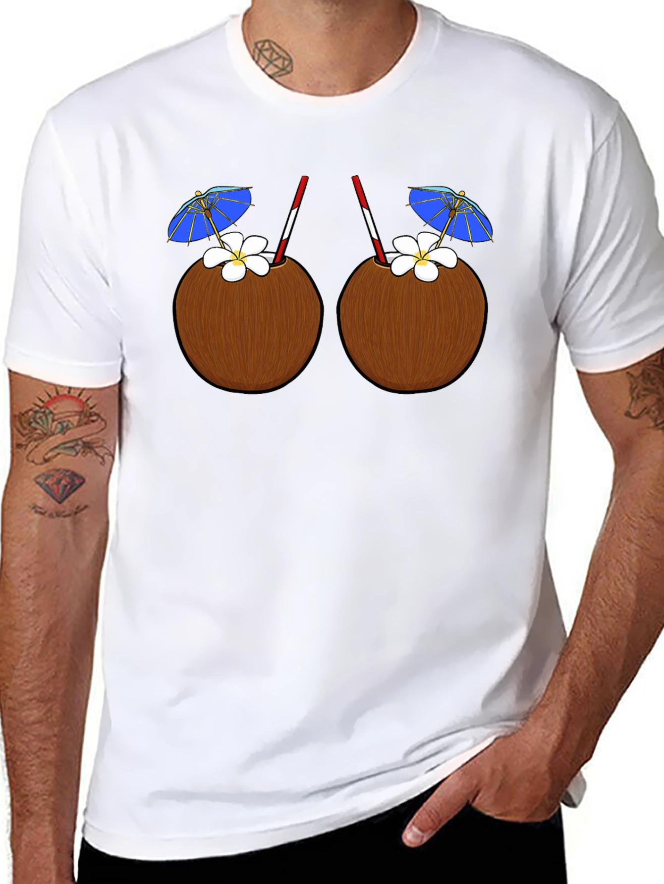 Coconut Drink T-Shirt - Tropical Summer Fun!