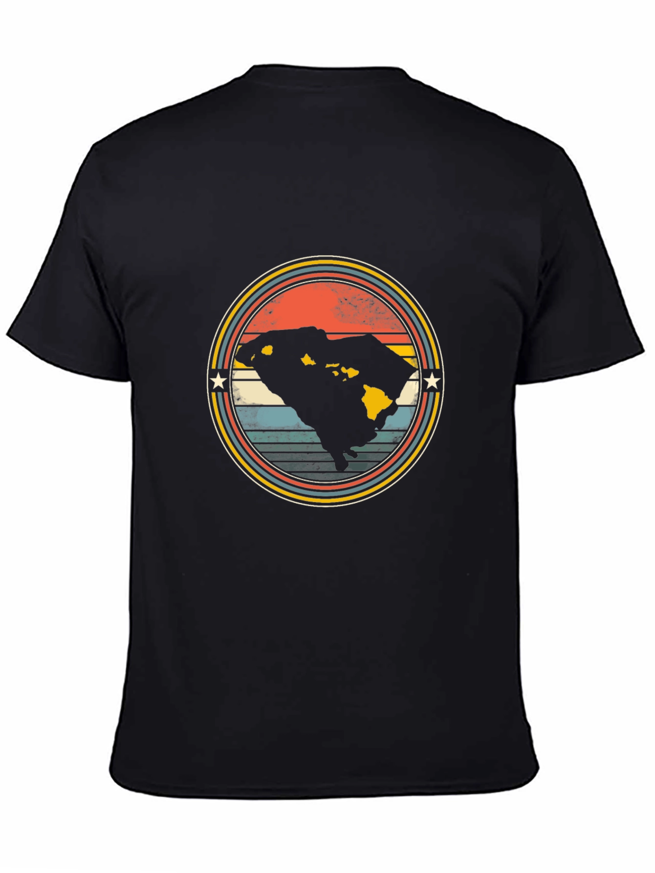 Retro Hawaii Graphic T-Shirt - Black