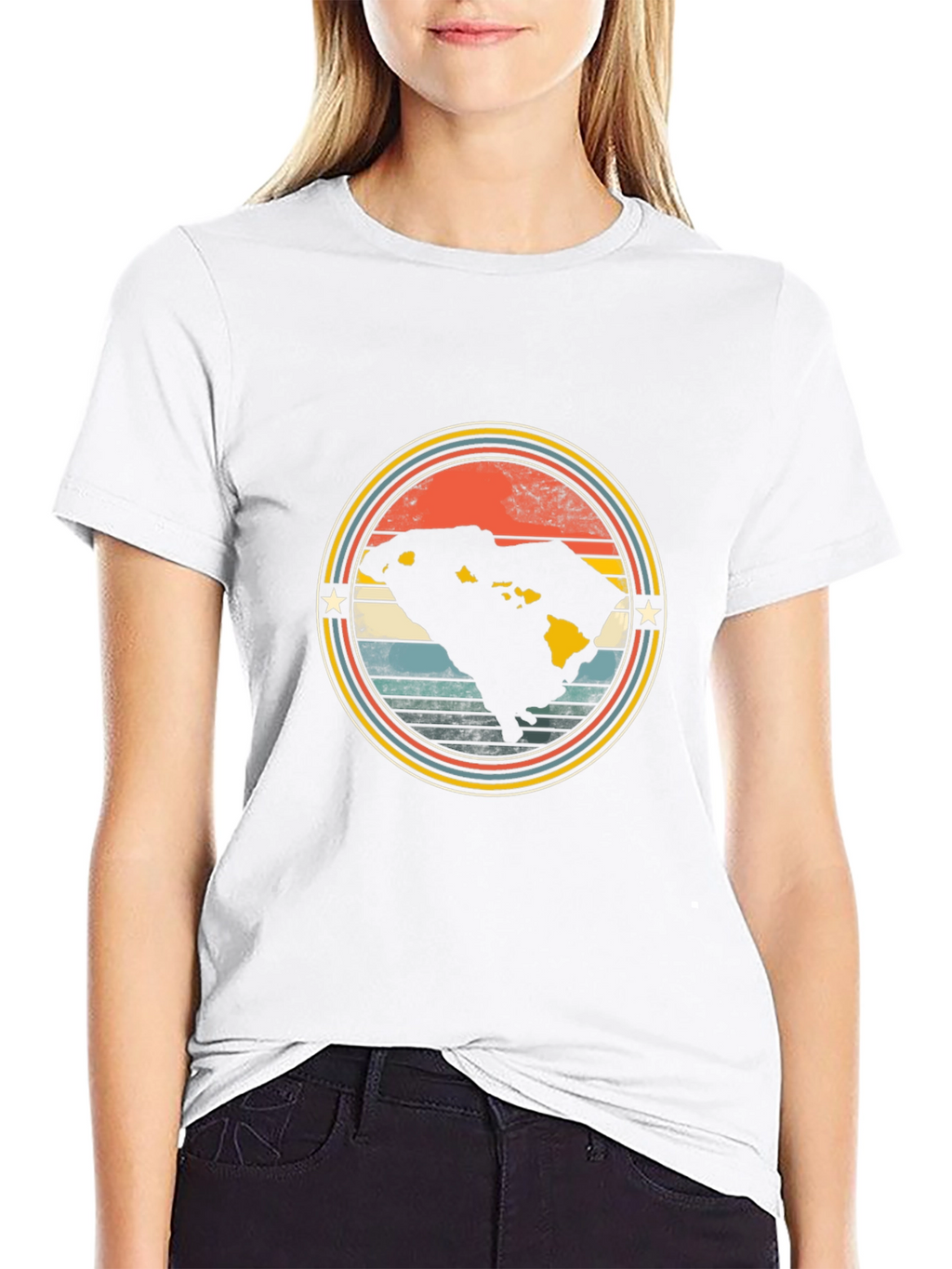 Retro Hawaii Graphic T-Shirt - Black