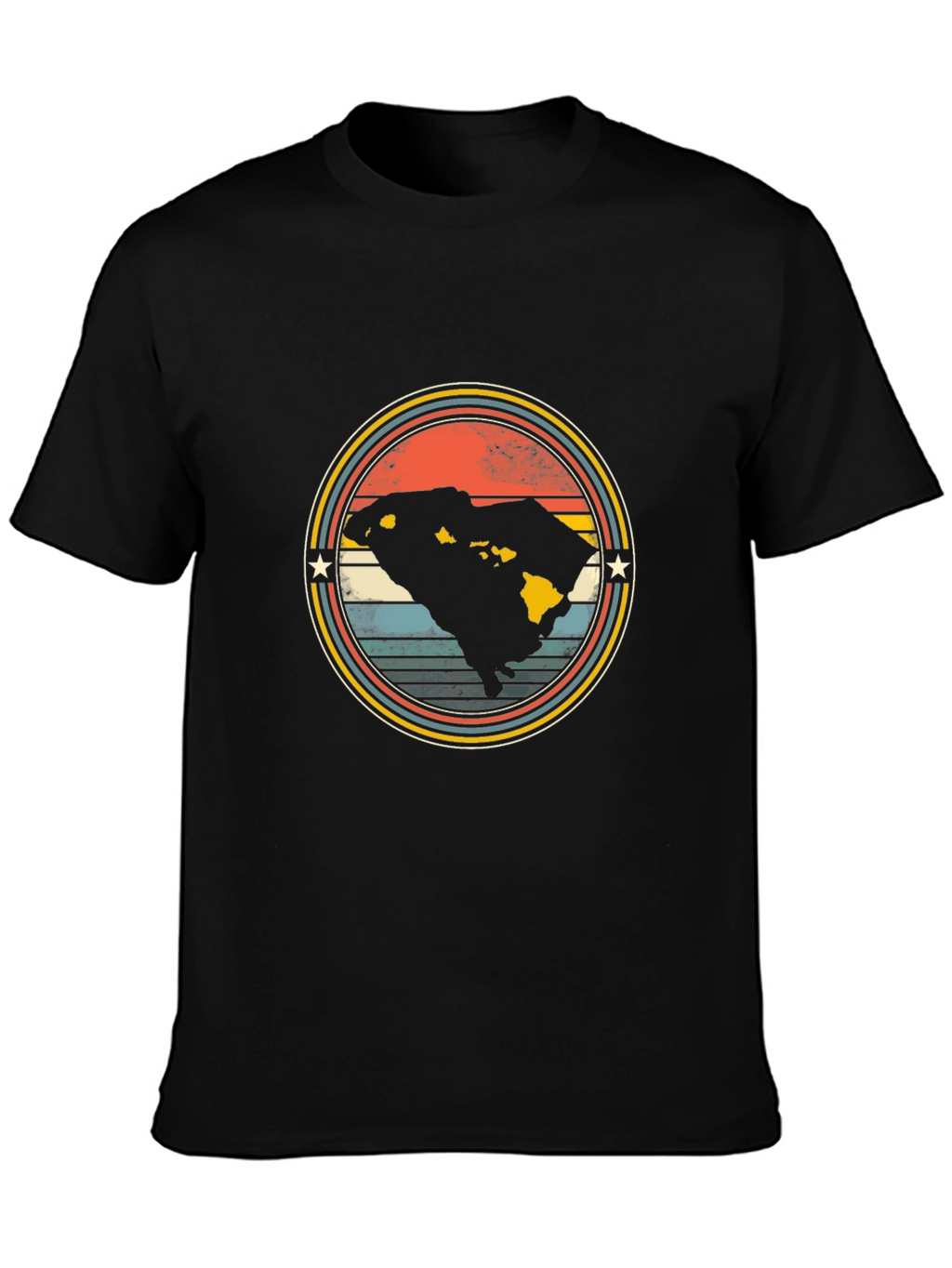 Retro Hawaii Graphic T-Shirt - Black