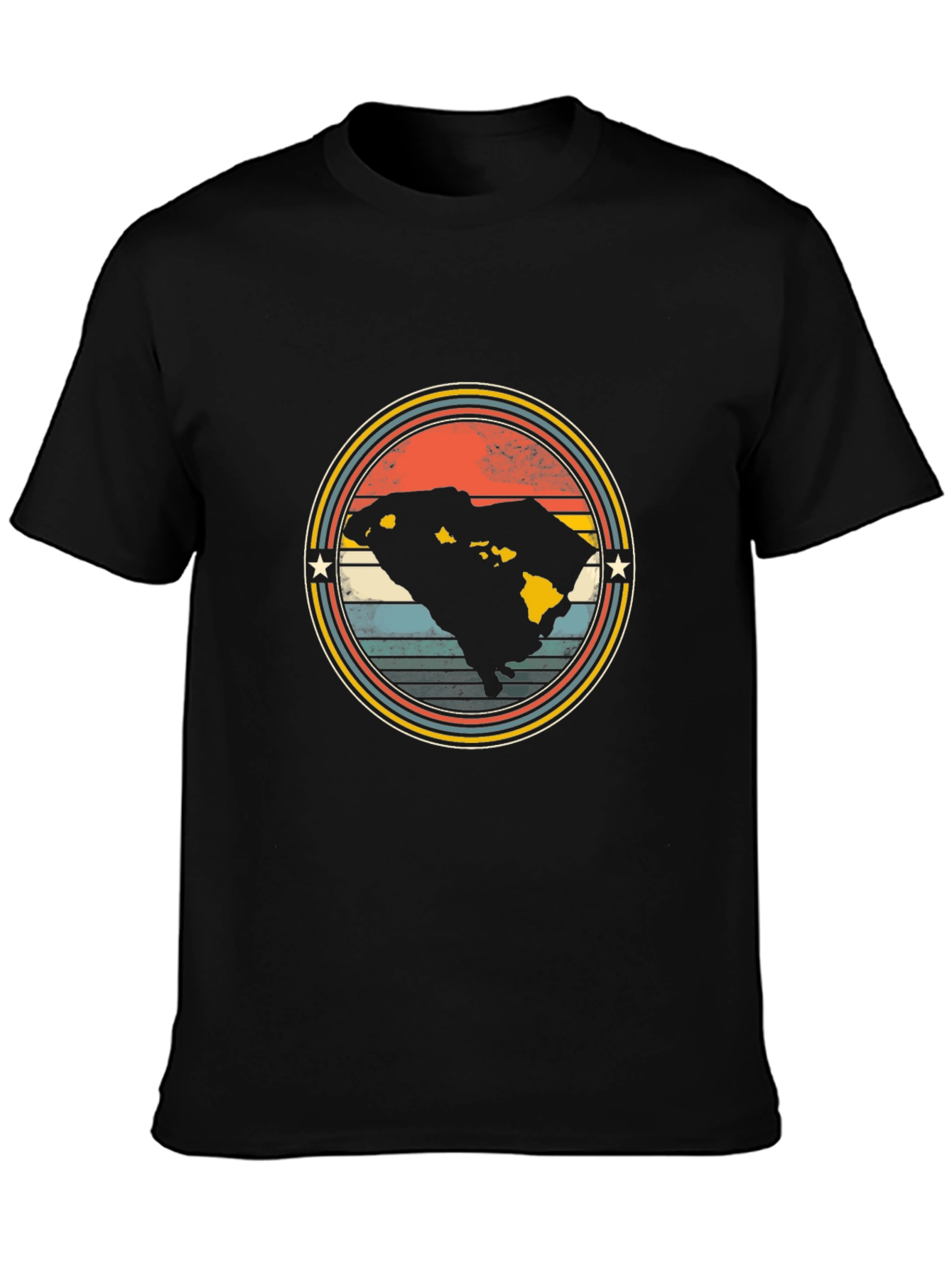 Retro Hawaii Graphic T-Shirt - Black