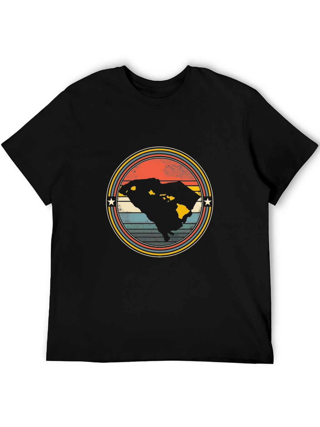 Retro Hawaii Graphic T-Shirt - Black