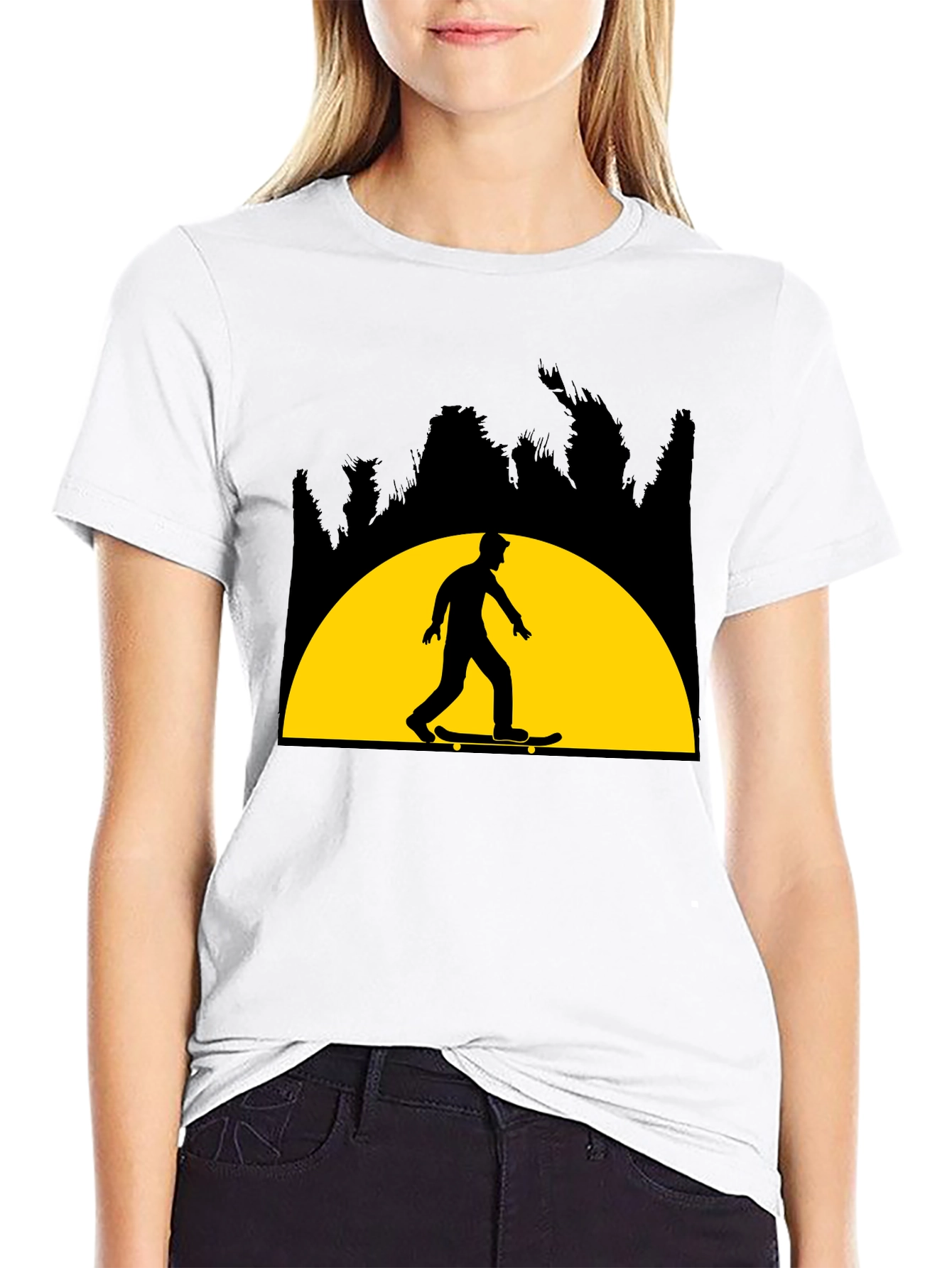 Skateboarder Graphic Tee - Sunset Ride