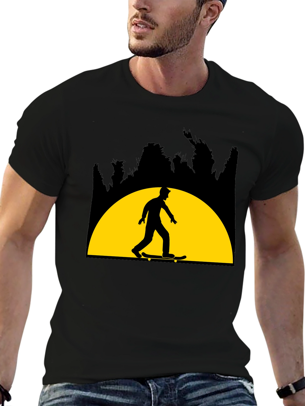 Skateboarder Graphic Tee - Sunset Ride