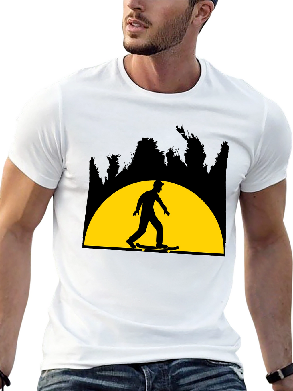 Skateboarder Graphic Tee - Sunset Ride