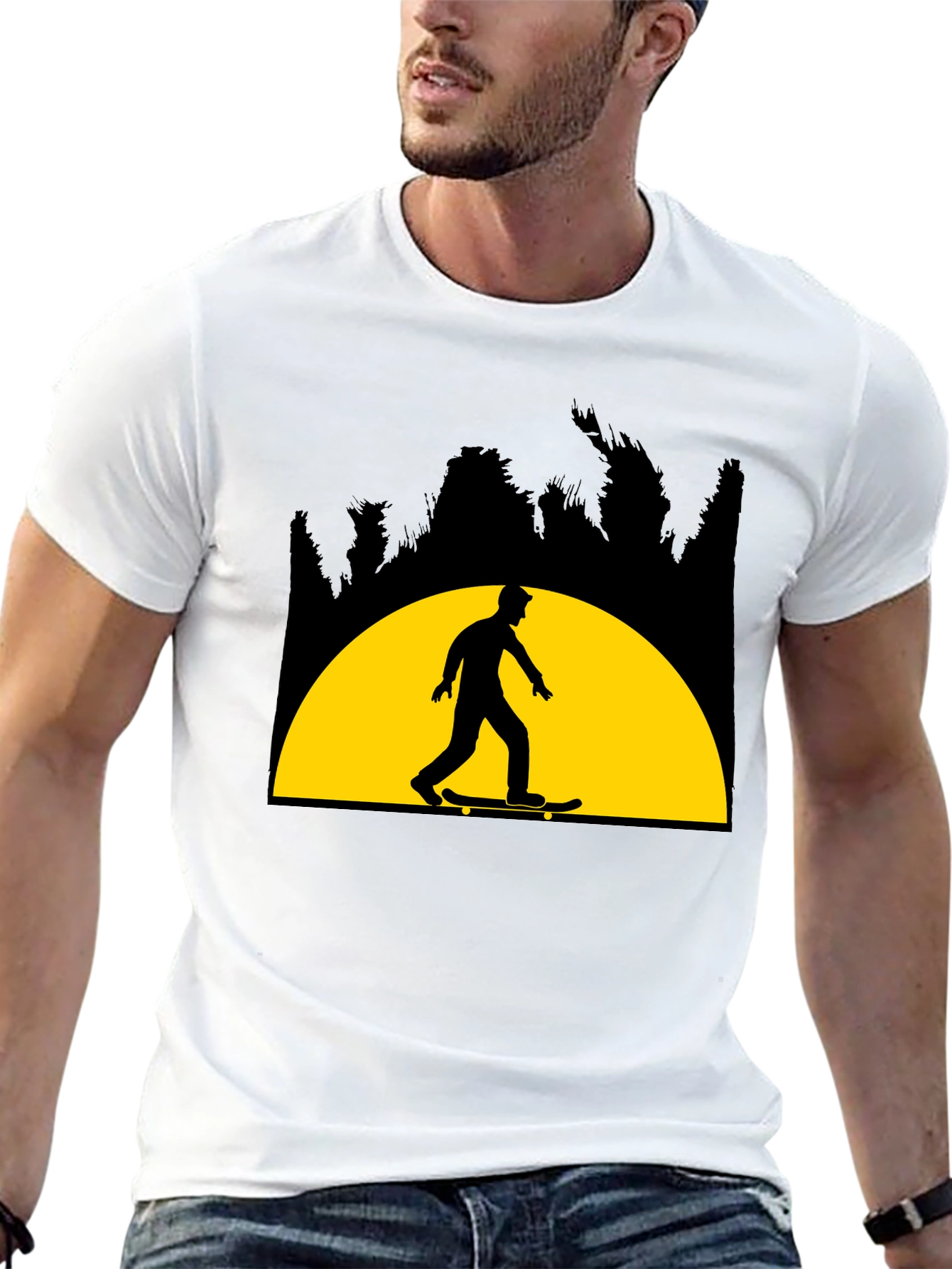 Skateboarder Graphic Tee - Sunset Ride