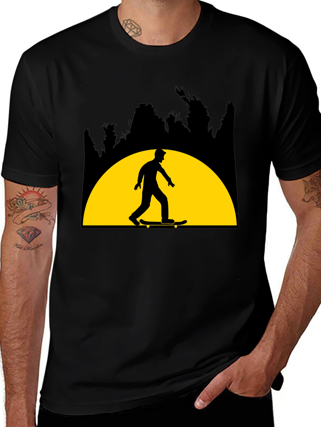 Skateboarder Graphic Tee - Sunset Ride