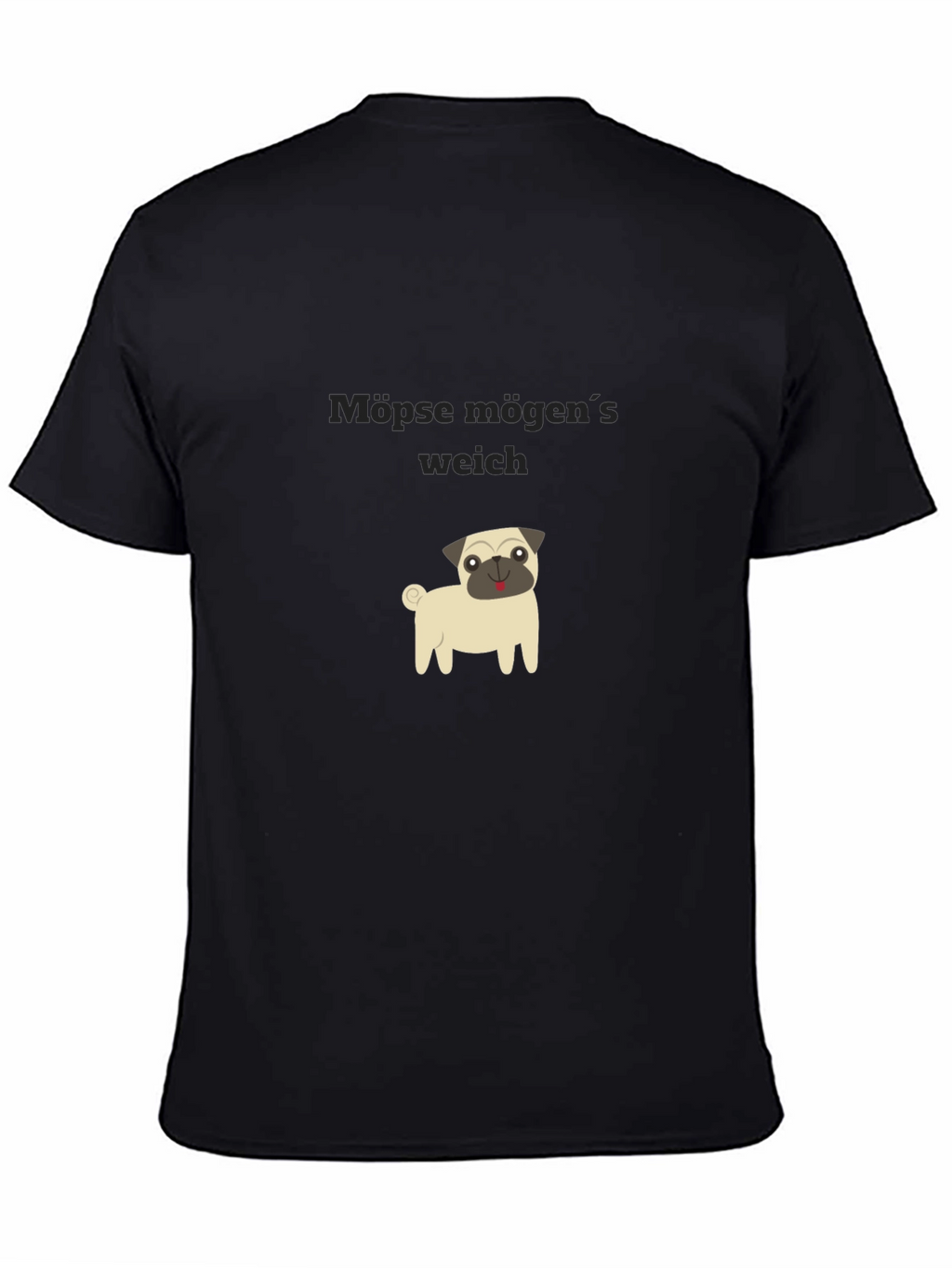 Pug Lovers Black T-Shirt: Möpse mögens weich