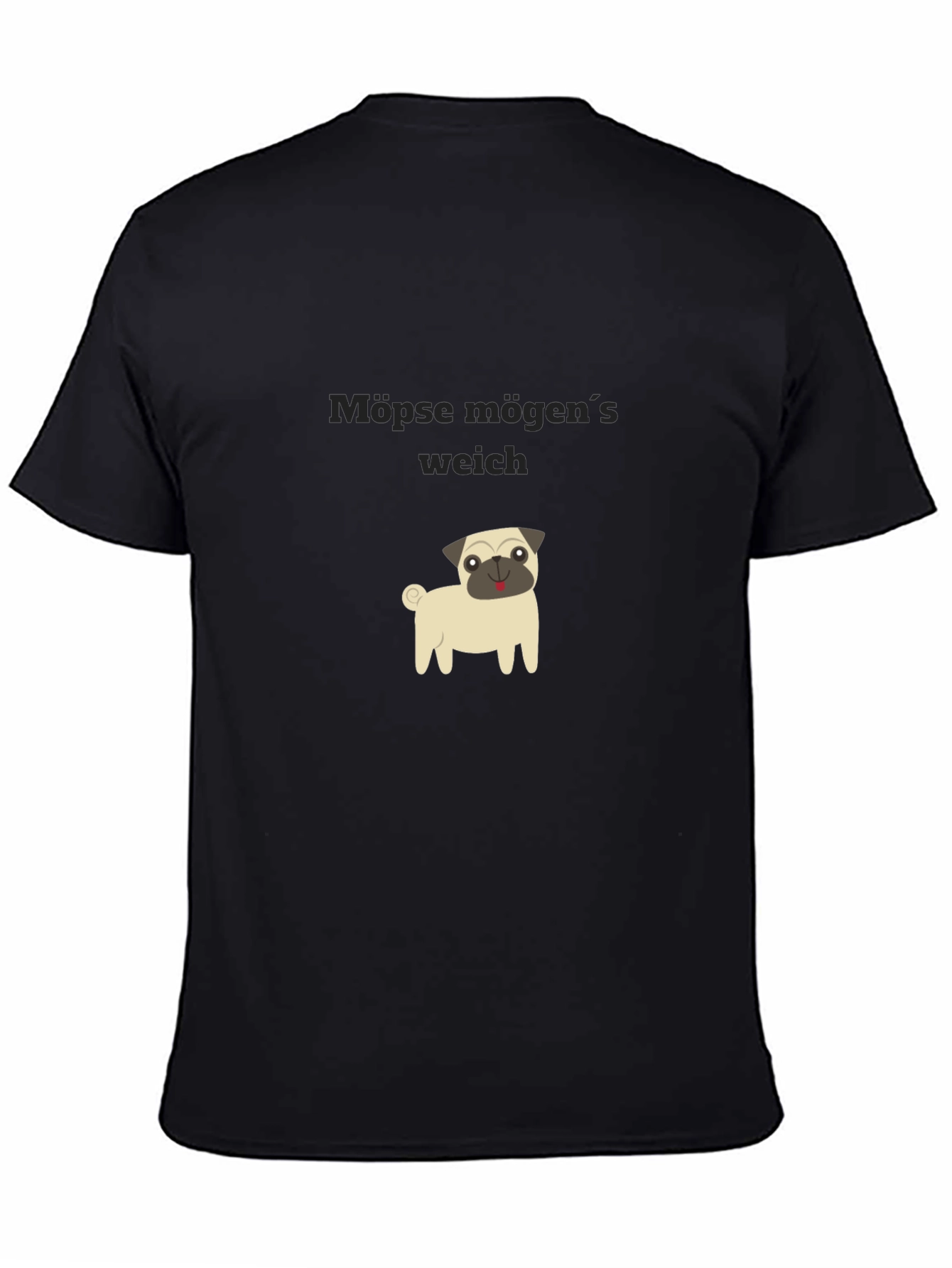 Pug Lovers Black T-Shirt: Möpse mögens weich